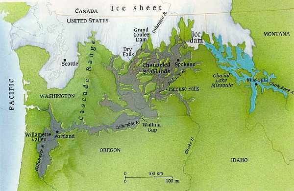 Gebiet der Missoula-Überflutung; The Ice Age Flood s Institute